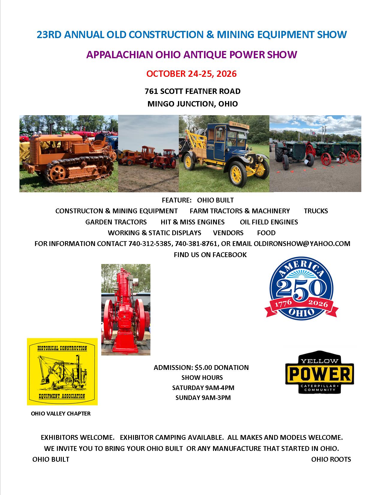 23rd Annual Old Construction & Mining Equipment Show/9th Annual Appalachian Ohio Antique Power Show