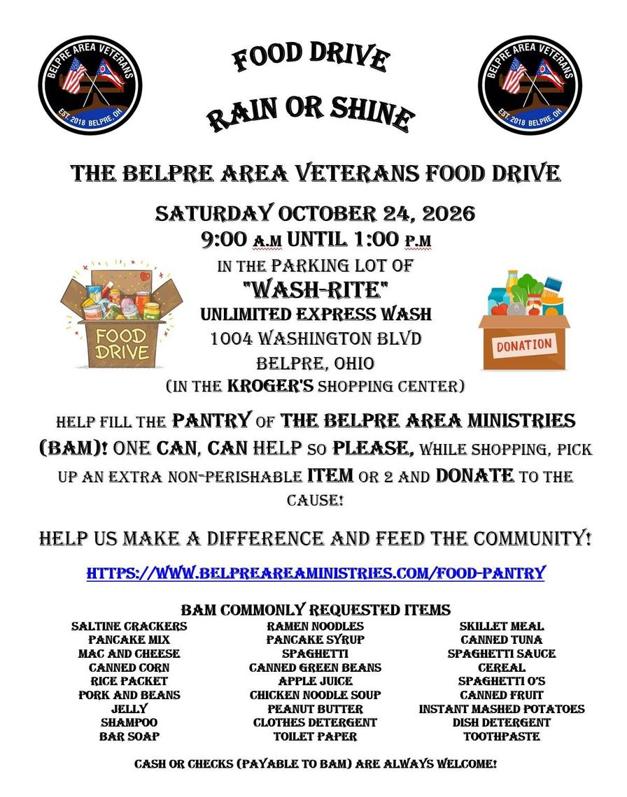 Belpre Area Ministries Food Drive