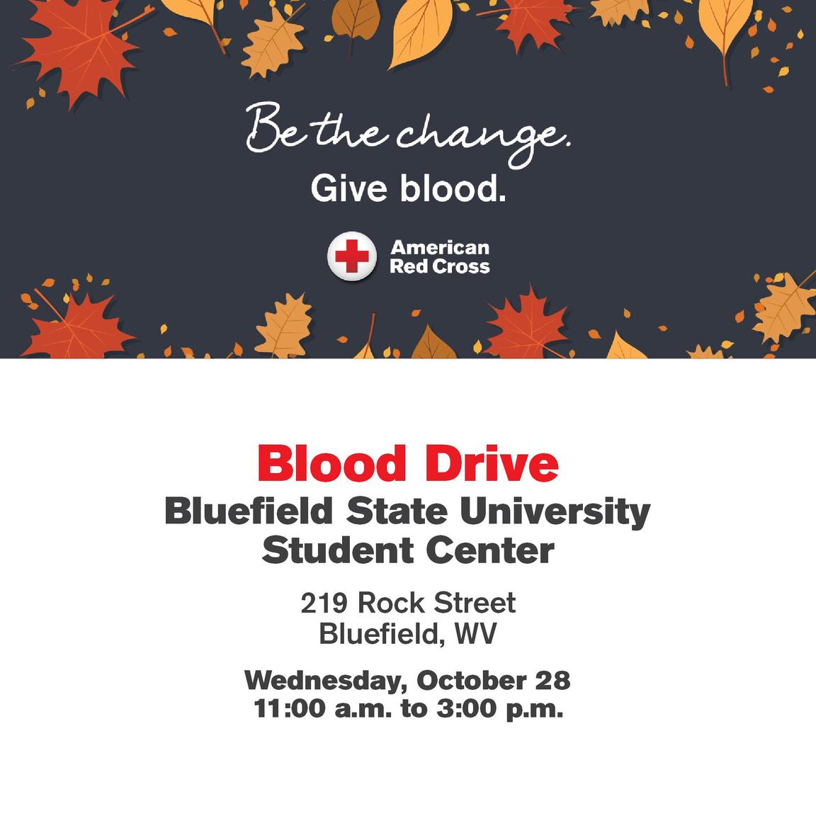 American Red Cross Blood Drive @ Bluefield State University